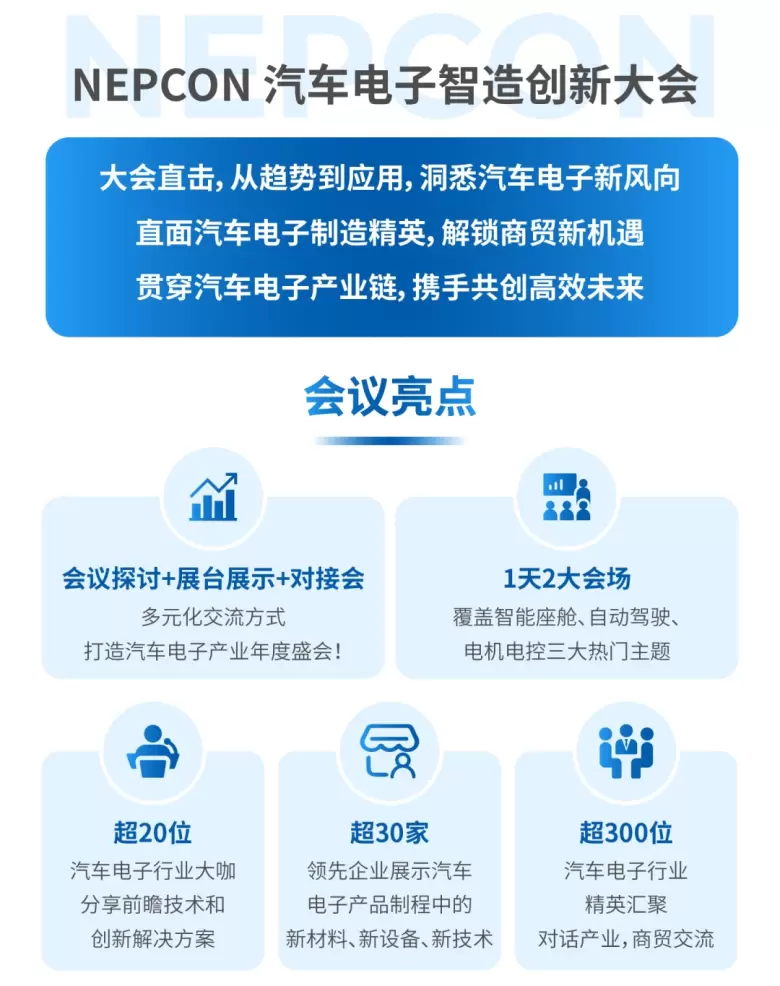 【会议倒计时3天】智驾未来，创领新境 —— NEPCON汽车电子智造创新大会，洞见行业新篇章！