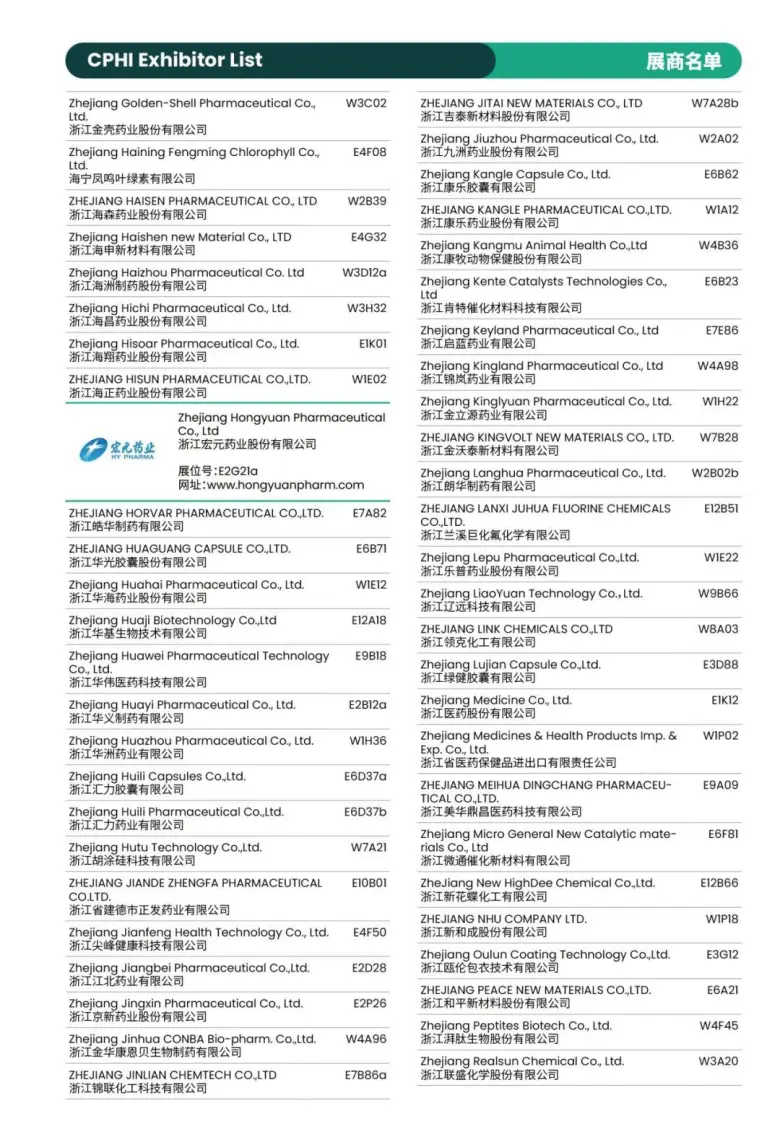 倒计时8天！CPHI 2025上海制药原料展：展商名录 & 展馆分布图大揭秘！