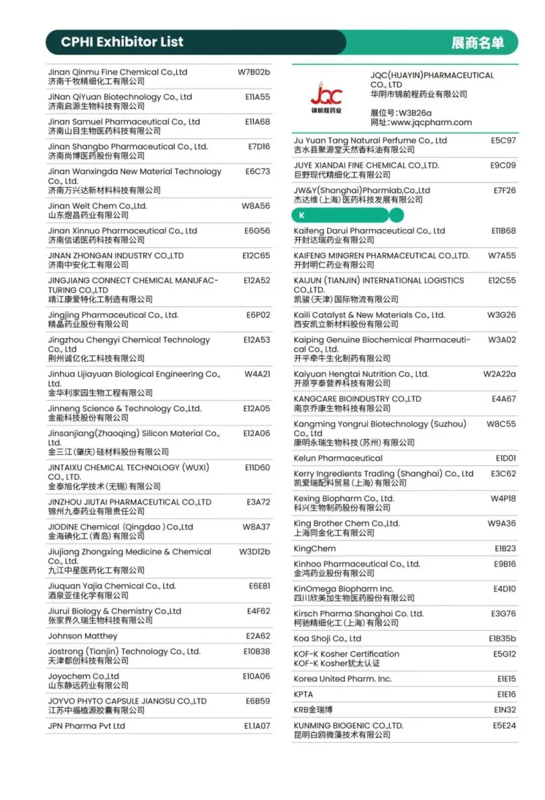 倒计时8天！CPHI 2025上海制药原料展：展商名录 & 展馆分布图大揭秘！