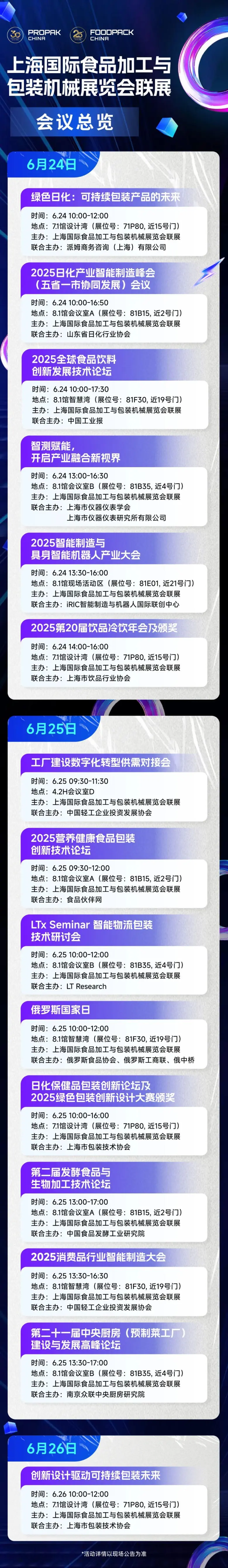 倒计时8天！2025上海加工包装展：同期会议活动大曝光，立刻领取门票！