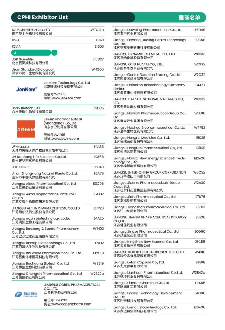 倒计时8天！CPHI 2025上海制药原料展：展商名录 & 展馆分布图大揭秘！