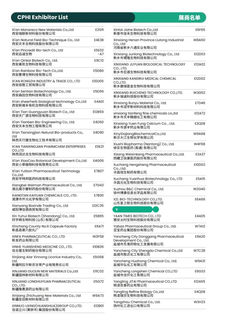 倒计时8天！CPHI 2025上海制药原料展：展商名录 & 展馆分布图大揭秘！