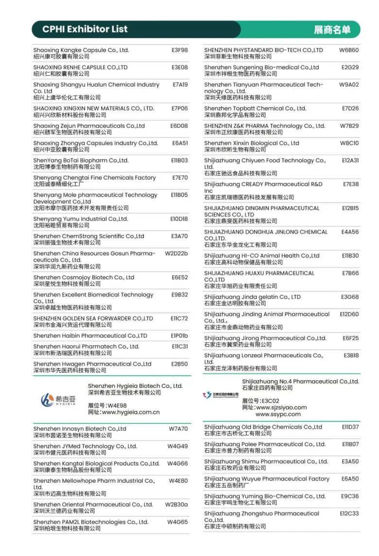 倒计时8天！CPHI 2025上海制药原料展：展商名录 & 展馆分布图大揭秘！