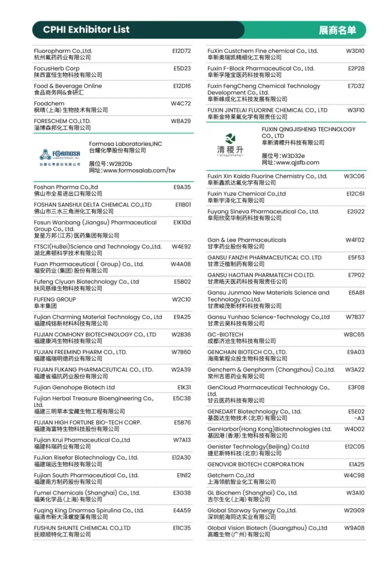 倒计时8天！CPHI 2025上海制药原料展：展商名录 & 展馆分布图大揭秘！