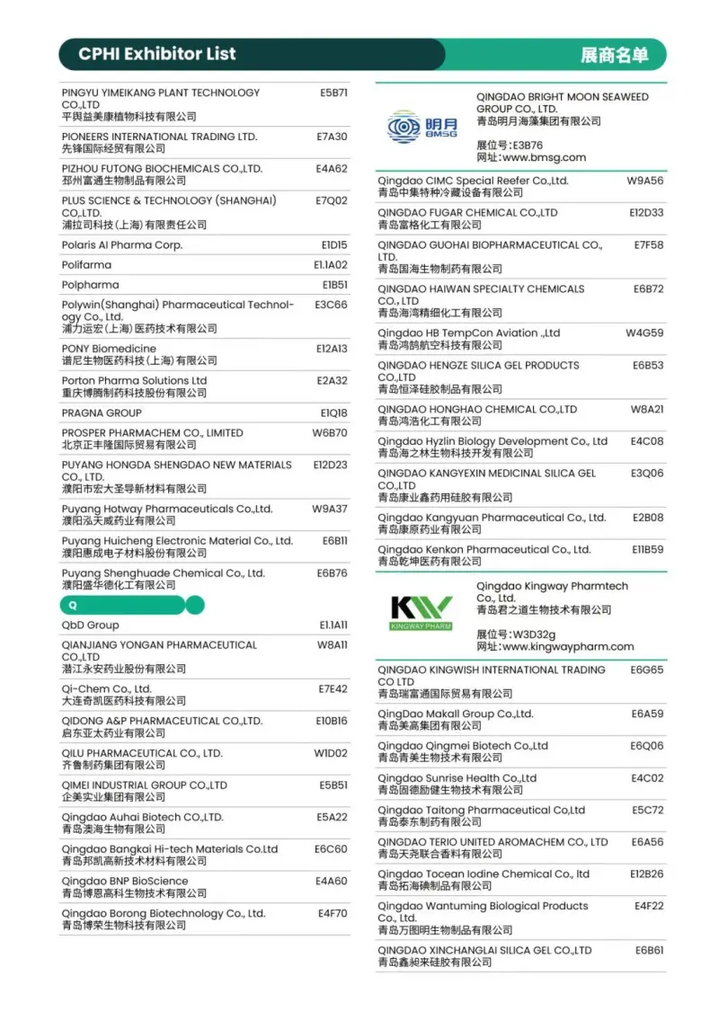 倒计时8天！CPHI 2025上海制药原料展：展商名录 & 展馆分布图大揭秘！