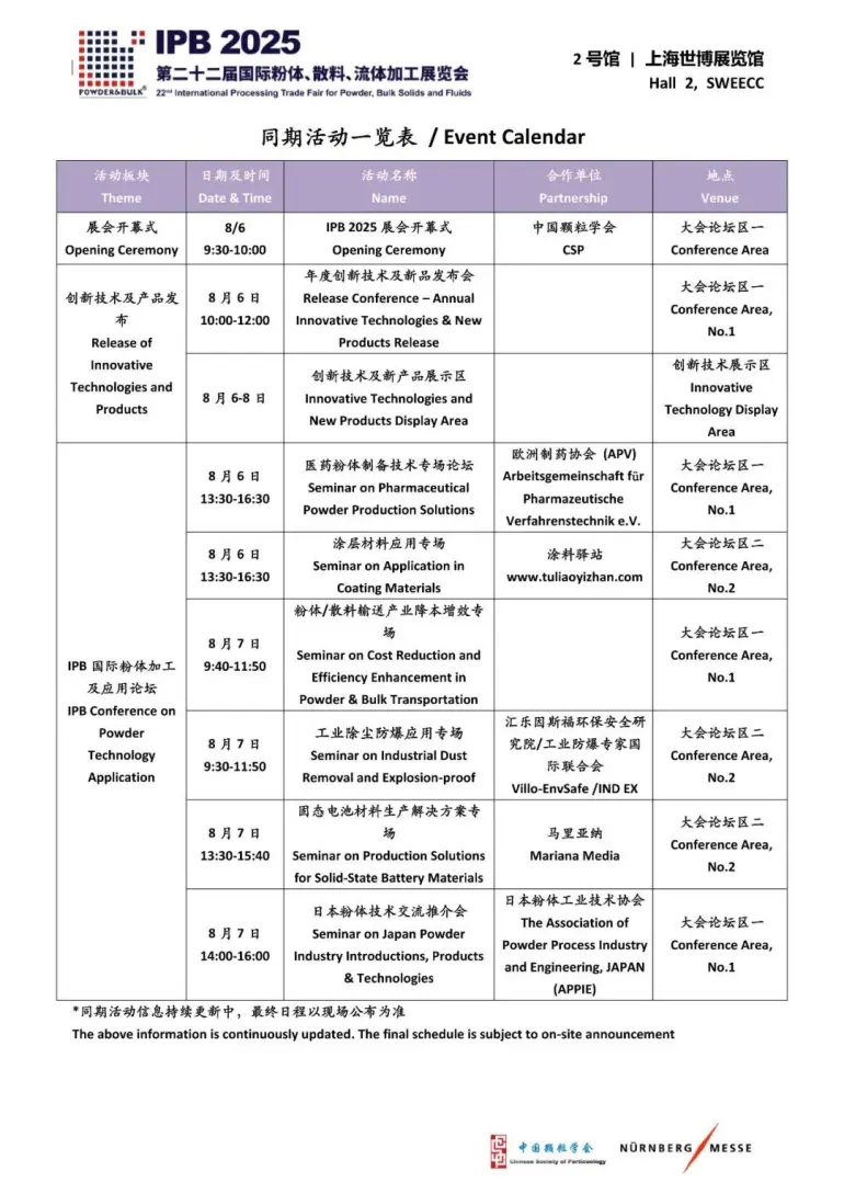 倒计时7天！2025 IPB上海粉体展：展品范围、同期活动大公开！（附门票）
